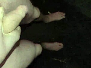 Late evening masturbation outside with a quick release