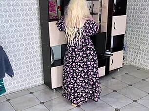 Beautiful stepmom got her ass fucked by a young boy