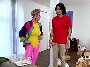 This Asian milf doesn’t let the young man’s effort go to waste