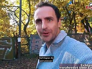 Blind dating with hot blonde lady on the street