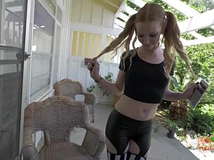 Katy Kiss stuffed sneaker with coed pussy dirt