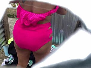 A girl was recorded in a cabin outdoors - outdoor girl