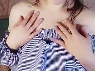 The girl satisfies her sexual needs with a dildo