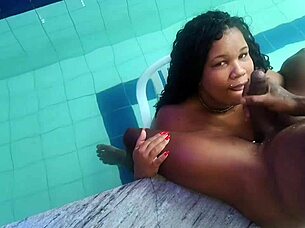 Black beauty experiences intense passion, reaching ecstasy