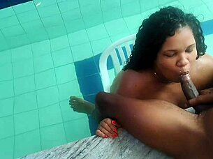 Black beauty experiences intense passion, reaching ecstasy
