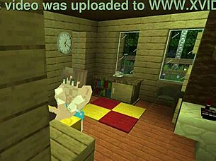 The cute couple have a sensual sex on their vacation - Minecraft