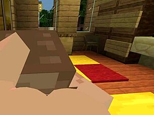 The cute couple have a sensual sex on their vacation - Minecraft