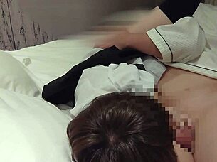 The hot maid's pussy is dripping with cum