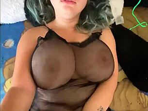 Morning wood, big bouncing tits in full action