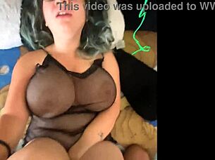 Morning wood, big bouncing tits in full action