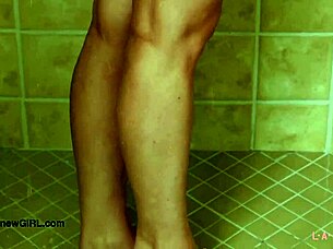 The young model took a shower to get prepared for the photo session
