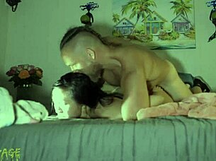 Asian girl gets her face full of cum and pussy filled too