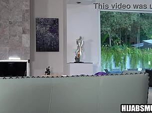 A young Muslim girl secretly fucked with her boyfriend in her stepdad's house