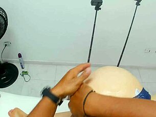 A pervert masseur touched my stepmom's pussy while giving a massage