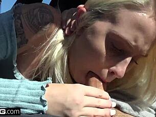 Cock teasing Layla Love gets fucked on a hike by a stranger