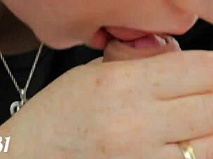 He explodes when I stroke him with my tongue