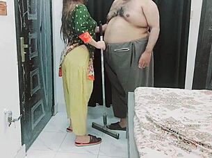 indian maid's young helper caught in intimate moment