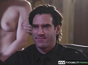 stepfather and stepmother ravish a juicy pussy with intense licking  