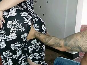 Hey, my hot landlord showed me how she shakes her huge cheeks in that long dress, got me so turned on I had her bouncing on my shaft