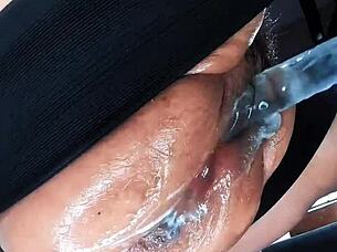my cunt pig destroyed my new cam when he punished my big wolf pussy with squirting fisting