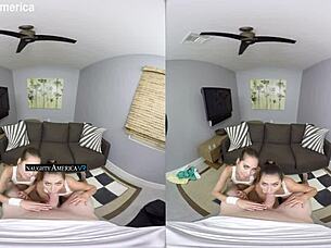 let's dive into this naughty american vr threesome with riley reid and melissa moore