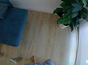 Blonde milf comforts young guy with sensual creampie sex in doggystyle and missionary positions on homemade video.