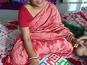 Amateur Indian couple plays a lingudo game with their sexual desires