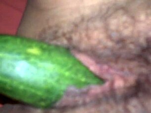 Voyeuristic play with my wife on the cucumber