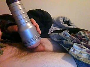 Big load silicone vagina jerk off