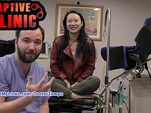 Fake boobs and pussy play in doctor tampa's medical fetish film