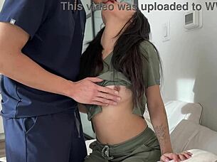 Small tits Japanese amateur student gets fucked by her doctor