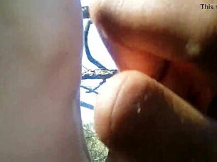 Brazilian gay man dominates blonde twink on video in outdoor porn