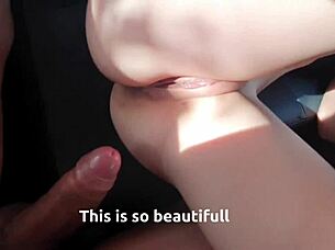 Tattooed slutty teenager gets a public blowjob followed by a three-some