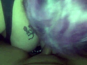 Home video of BBW amateurs giving a fat blowjob