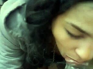 18 year old girl gives blowjob on BBC