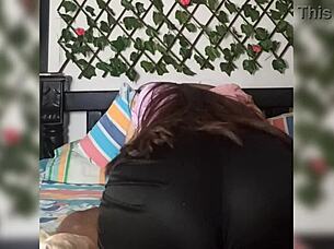 Aggressive looking secretary tied down and fucked in the ass for rewarding her hard work
