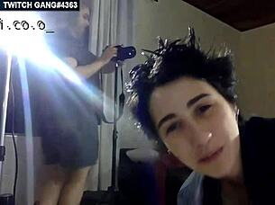 Amateur brunette teen experiences intense orgasm and facial cumshot