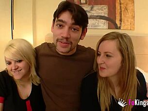 A threesome with two girls and one guy