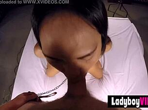 Bo footsteps : POV Blowjob Session of Shemale Wikky