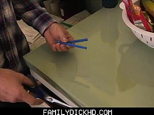 Twink stepson suck a big dick of stepdad