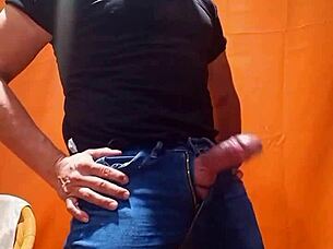 that milky semen creampie in bareback action with a big-headed cock