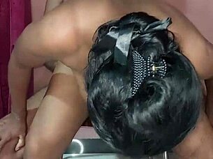 Amateur Indian couple get into a hot ride in a chair