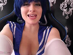 Sailor costume Japanese girl takes it from behind