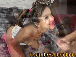 My first time with a cousin: Blowjob and big tits