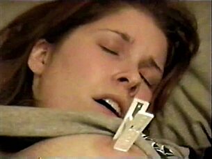 Tits and toys: Busty babe gets naughty with toys and boob