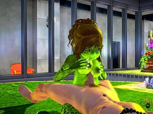 Furry hentoi: Lizard and human wolf fingering and boobjob porn