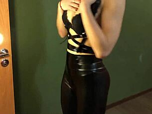 Homemade video features oil slathered beauty getting a good pounding