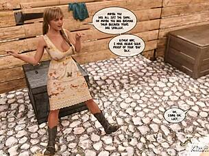 The wife of a cartoon boss gets a steamy outdoor fuck