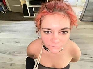 Bondage makes busty blonde getting her tits crushed