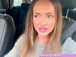 MILF student squirts in car – public casting gone wrong